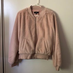 Soft pink bomber style jacket